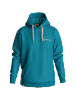 Teal hoodie with logo